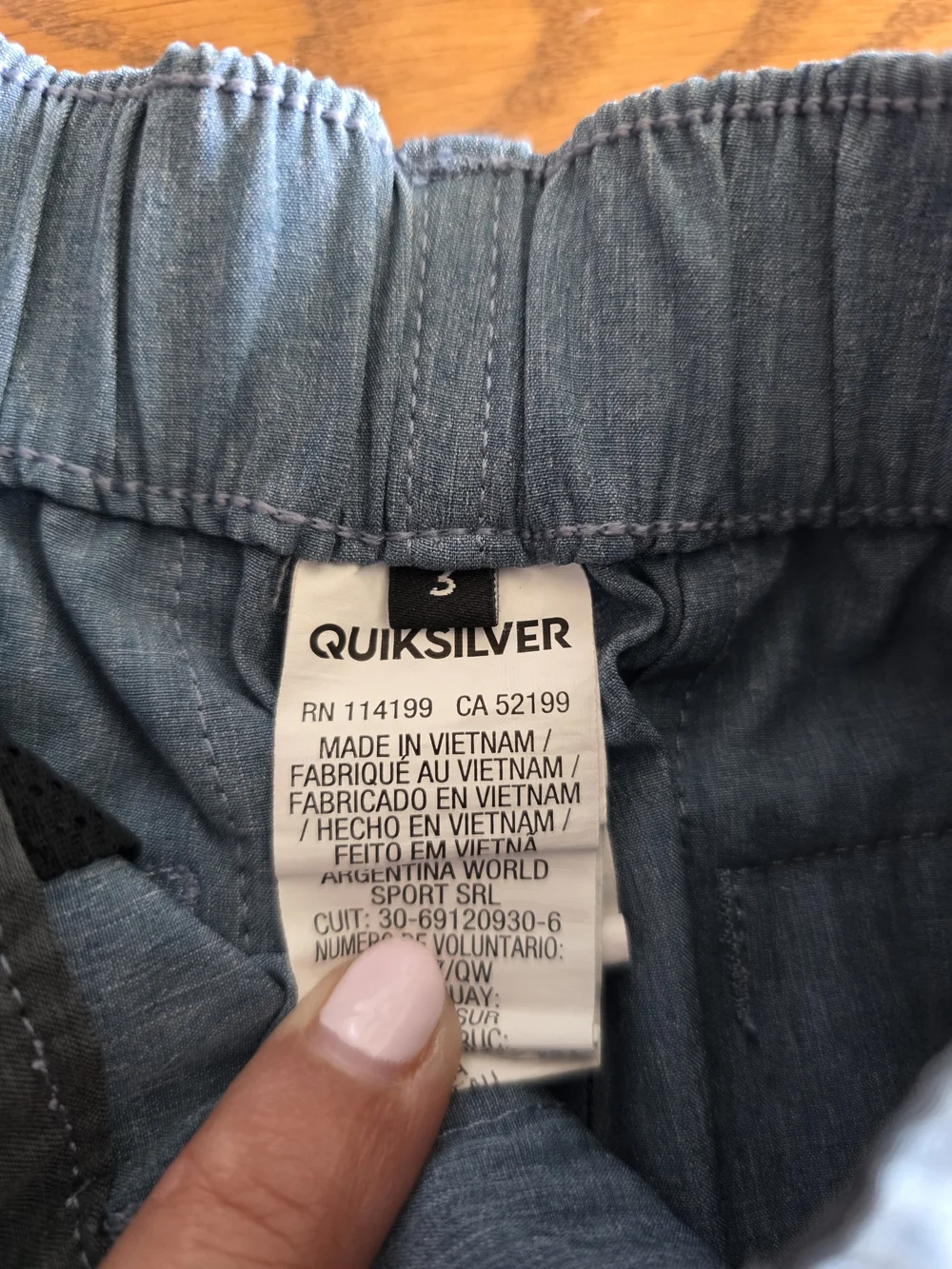 Quiksilver Light Blue Kids Casual Shorts with Front Pockets